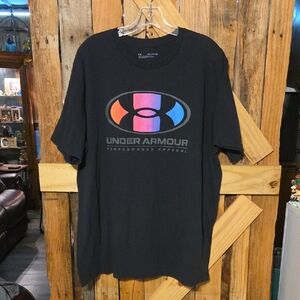 Under Armour Men's Black Tee with Multicolor Logo